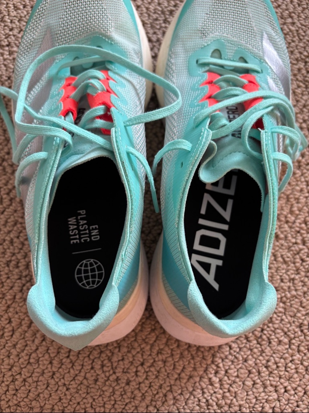 Adidas Women's Adizero Boston 12 Running 'Aqua Blue Cloud White' - Picture 2 of 6